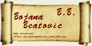 Bojana Beatović vizit kartica